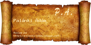 Palánki Ádám névjegykártya